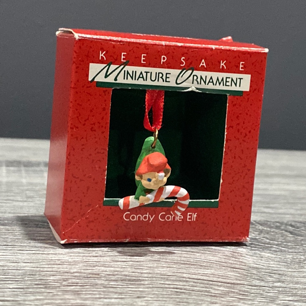 Hallmark | Candy Cane Elf (1988) - Miniature Keepsake Ornament